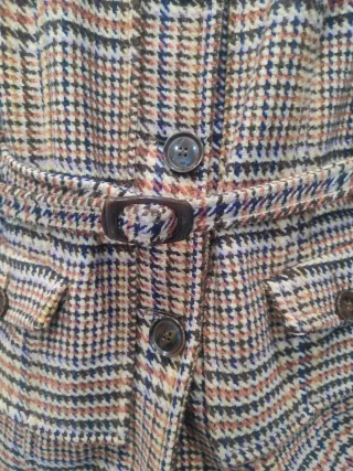 Vintage Zara Abrigo estampado cuadros size M