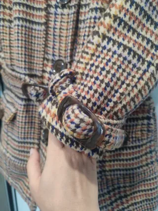 Vintage Zara Abrigo estampado cuadros size M