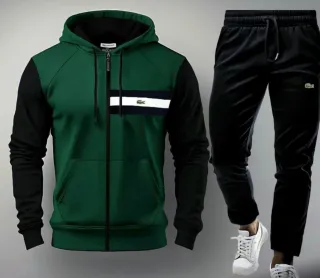 Conjunto deportivo Lacoste verde y negro