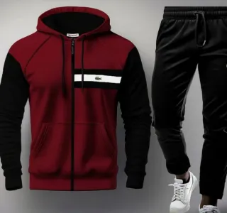 Conjunto deportivo Lacoste verde y negro