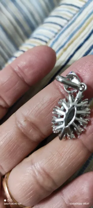 Colgante Plata Topacio Azul Marquise