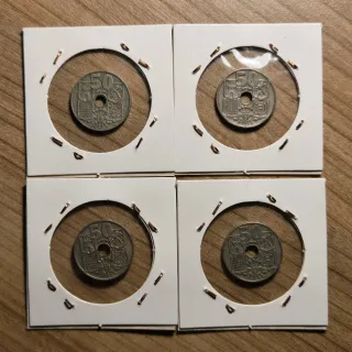LOTE C - 4 monedas de 0,50 centimos 1949 España
