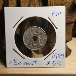 LOTE C - 4 monedas de 0,50 centimos 1949 España