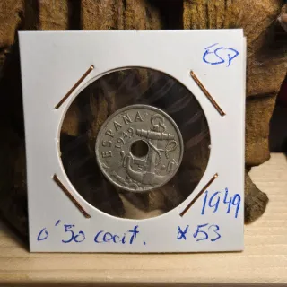 LOTE C - 4 monedas de 0,50 centimos 1949 España