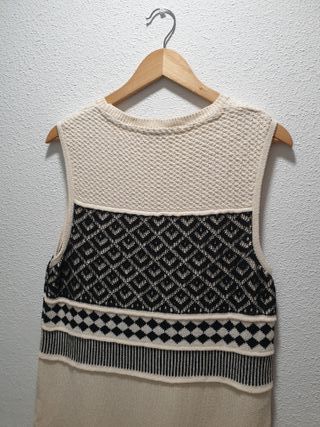 Vestido largo de punto invierno diseño geométrico