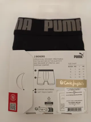 Boxers Puma XL Gris Negro 2 Pack