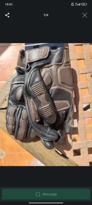 Guantes de cuero vintage para moto