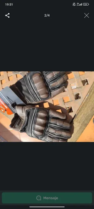 Guantes de cuero vintage para moto