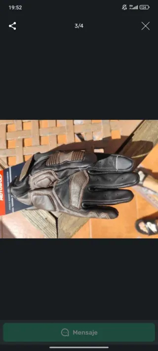 Guantes de cuero vintage para moto