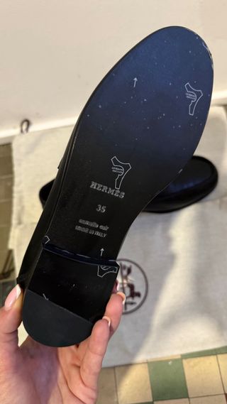 Zapatos Hermes Talla 35 Negros