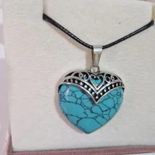 Collar Corazón Turquesa Natural