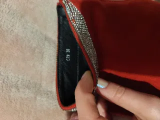 Stivaletti rossi con tacco e strass