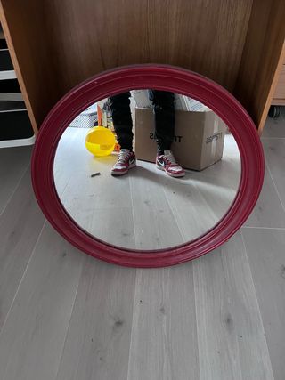 Espejo Redondo Madera y Cristal