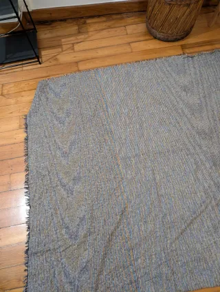 Manta fina amarilla y azul 1.30x1.30