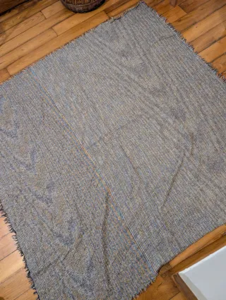 Manta fina amarilla y azul 1.30x1.30