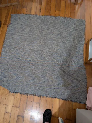 Manta fina amarilla y azul 1.30x1.30