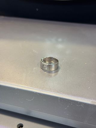 Anillo Greco Oro Blanco 18k y Brillantes.