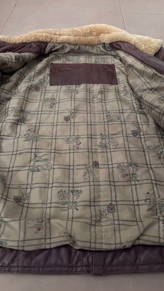 Cazadora Cuero Vintage Borgoña