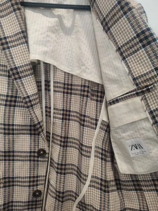 Zara Americana Cuadros Talla 46