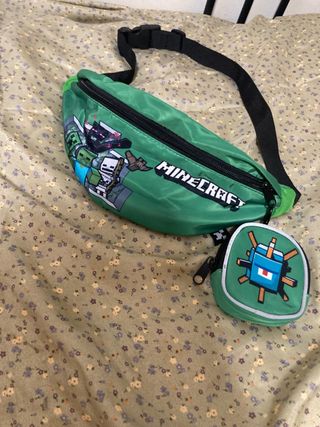 Riñonera Minecraft Verde con Monedero