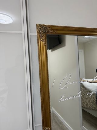 Espejo de Boda Dorado con Mensaje