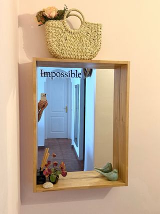 Espejo de pared madera y cristal