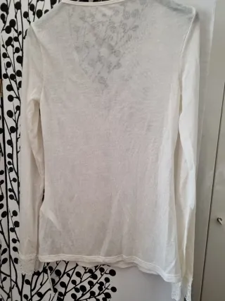 Maglietta misto lana bianca