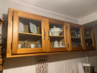 Mueble cocina madera cristal