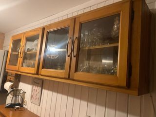 Mueble cocina madera cristal