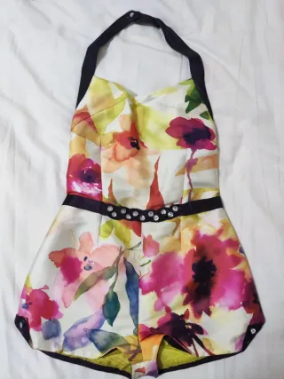 Mono floral espalda abierta talla única