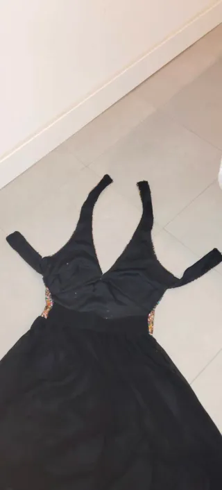 Vestido lentejuelas halter XS