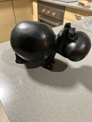 Figura Hipopótamo Madera Oscura