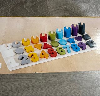 Abaco: Juego didáctico de madera: números y formas