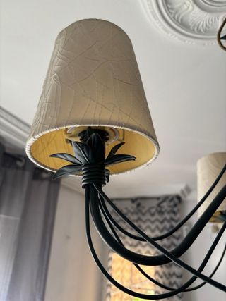 2 Lámparas de techo con pantalla de tela