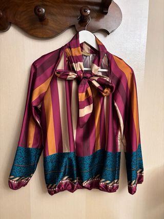 Blusa Rayas Morado Naranja