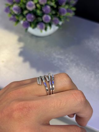 Anillo oro blanco y brillantes