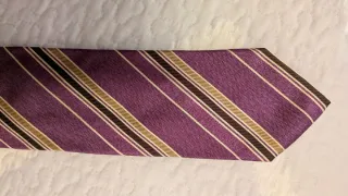 Corbata de seda natural morada y beige