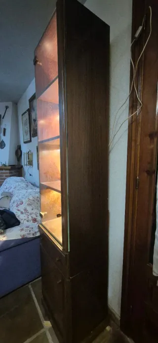 Mueble vitrina con luz