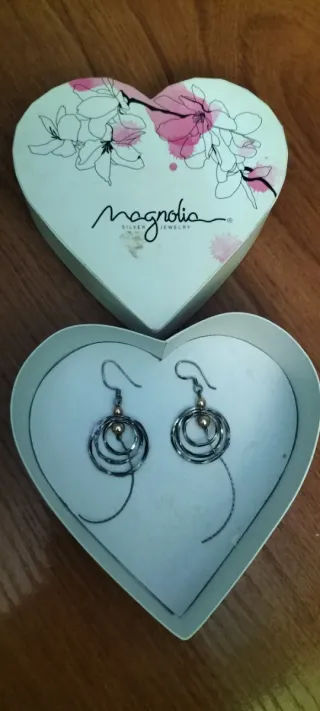 Pendientes Magnolia Aro Dorado y Plateado
