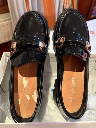 Zapatos negros charol plataforma talla 38