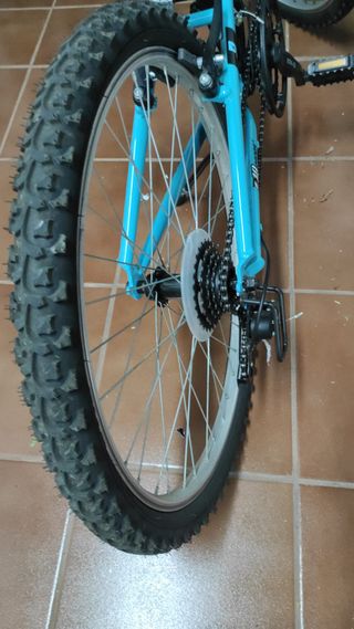 Bicicleta juvenil negra y azul