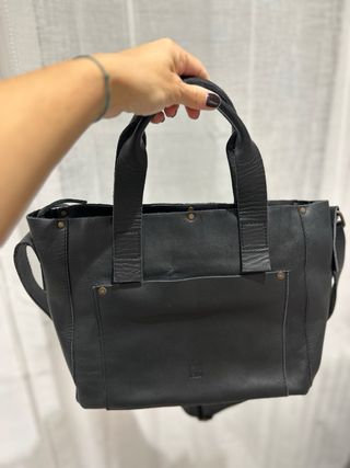 Bolso de Piel Biba Azul oscuro/Negro