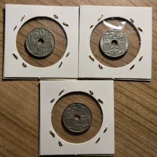 LOTE D - 3 monedas 0,50 centimos 1963 España