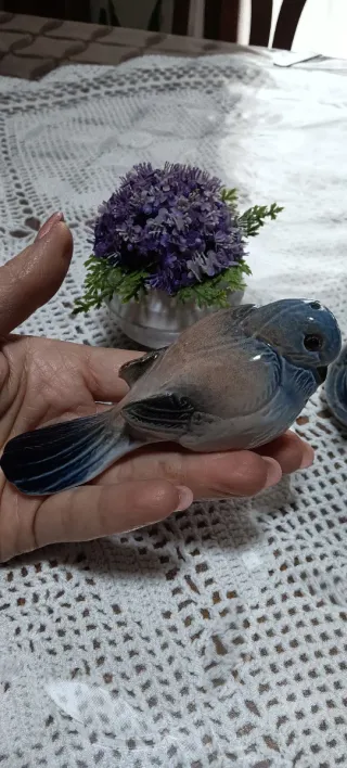 Coppia Uccellini Sale e Pepe Porcellana