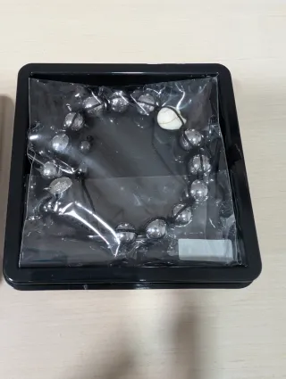 Pulsera Lotus Calavera Negra y Plateada