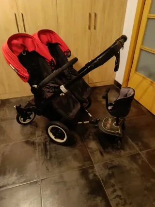 Carro gemelar Bugaboo Donkey rojo