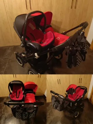 Carro gemelar Bugaboo Donkey rojo