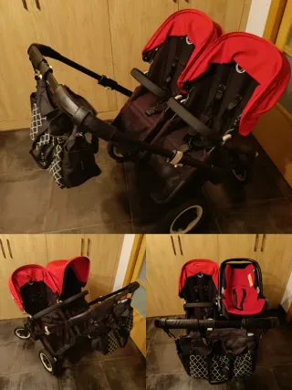 Carro gemelar Bugaboo Donkey rojo