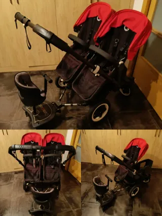 Carro gemelar Bugaboo Donkey rojo