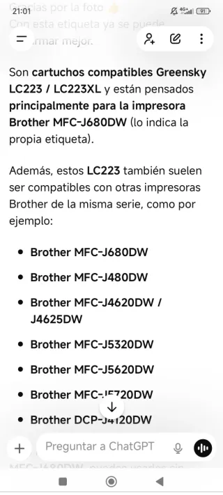 Cartuchos Tinta Brother LC223XL